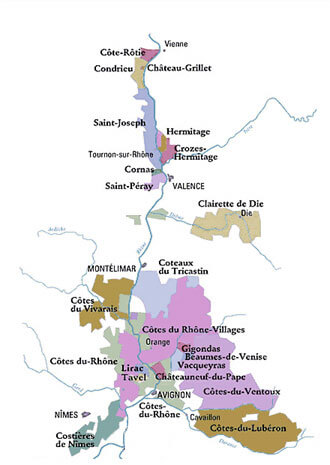 Cave Poulet&Fils mapa regiónu